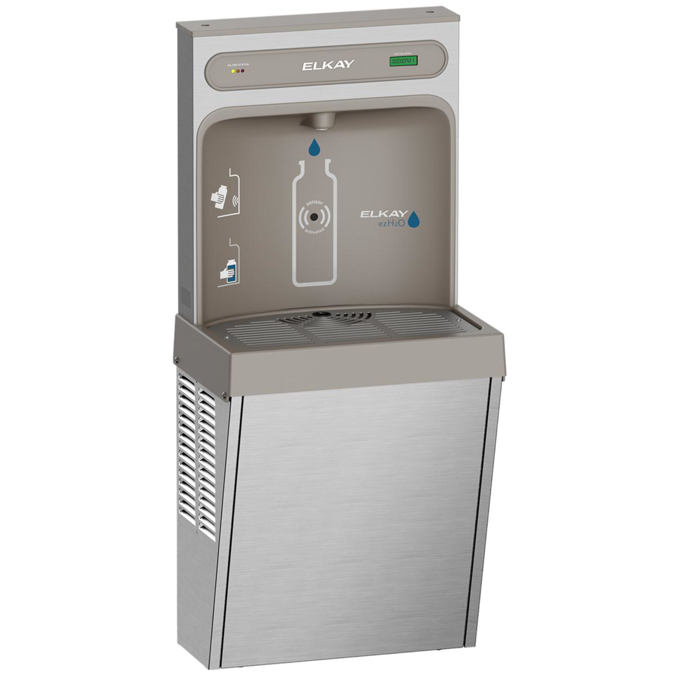 Elkay ezH2O Refrigerated Surface Mount Bottle Filling Station, Filtered 8GPH Stainless Steel