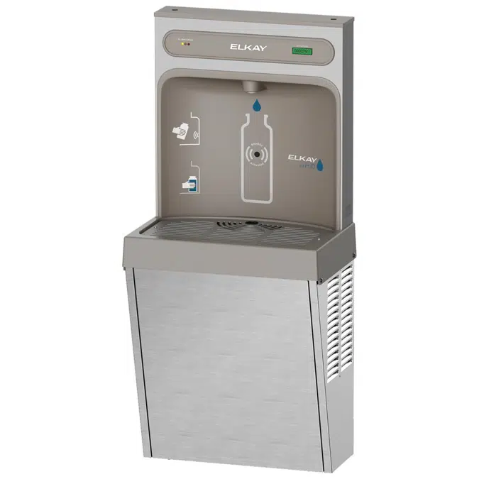 LZ8WSSSMC Elkay ezH2O®  Refrigerated Surface Mount Bottle Filling Station Filtered 8GPH Stainless Steel