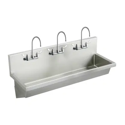 Image for EWMA6020C Elkay Stainless Steel 60" x 20" x 8", Wall Hung Multiple Station Hand Wash Sink Kit