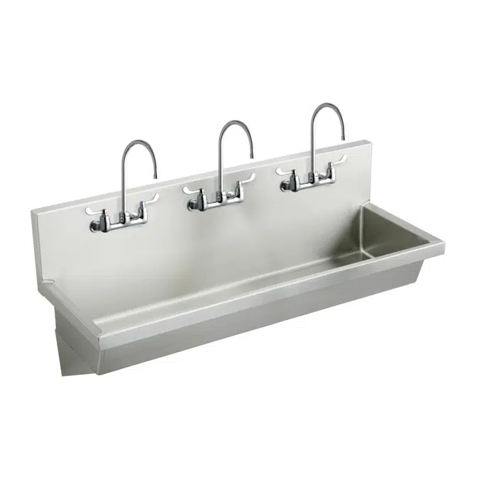 EWMA6020C Elkay Stainless Steel 60" x 20" x 8", Wall Hung Multiple Station Hand Wash Sink Kit