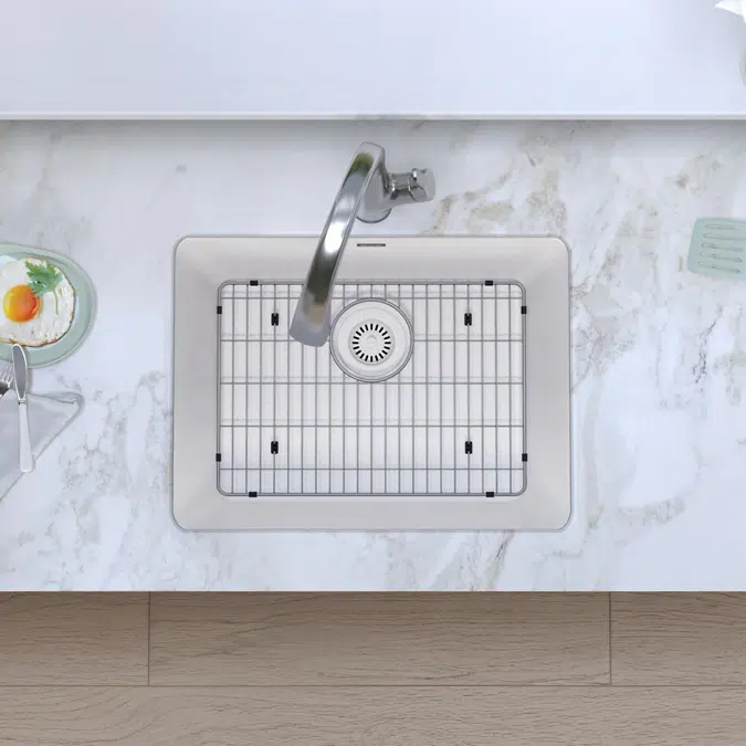 ELGU2522WH0FLC Elkay Quartz Classic® 24-5/8" x 18-1/2" x 9-1/2" Single Bowl Undermount Sink Kit with Filtered Faucet White