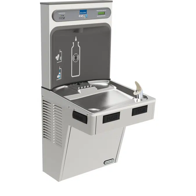 Elkay ezH2O Bottle Filling Station with Mechanically Activated, Single ADA Cooler Filtered Non-Refrigerated Stainless