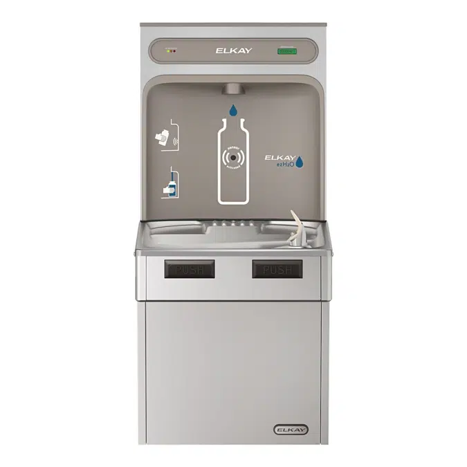 LMABFDWSSK Elkay ezH2O®  Bottle Filling Station with Mechanically Activated Single ADA Cooler Filtered Non-Refrigerated Stainless