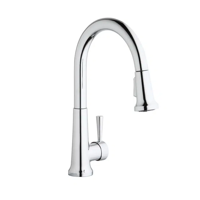 LK6000_LS_CR Everyday Single Hole Deck Mount Kitchen Faucet with Pull-down Spray Forward Only Lever Handle