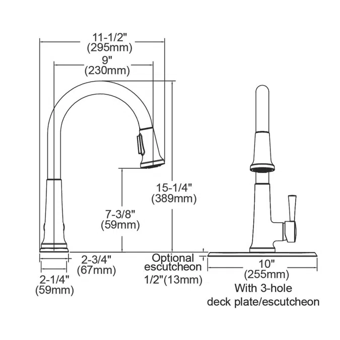 LK6000_LS_CR Everyday Single Hole Deck Mount Kitchen Faucet with Pull-down Spray Forward Only Lever Handle