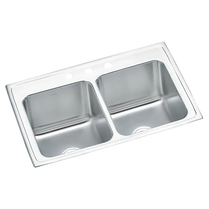 DLR3322101_5_MR2 Lustertone® Classic Stainless Steel 33" x 22" x 10-1/8" Equal Double Bowl Drop-in Sink