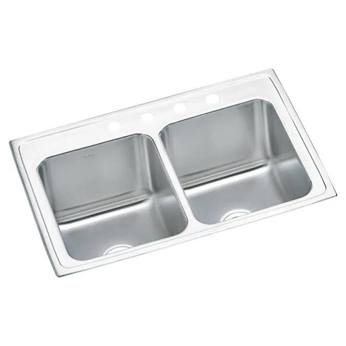 DLR3322101_5_MR2 Lustertone® Classic Stainless Steel 33" x 22" x 10-1/8" Equal Double Bowl Drop-in Sink