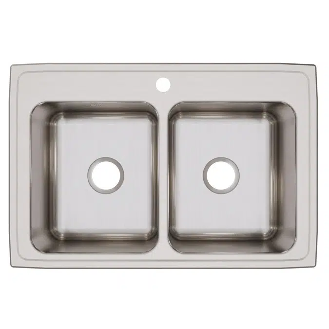 DLR3322101_5_MR2 Lustertone® Classic Stainless Steel 33" x 22" x 10-1/8" Equal Double Bowl Drop-in Sink