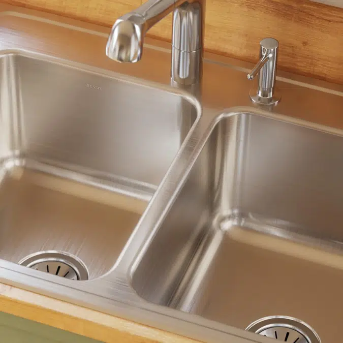 DLR3322101_5_MR2 Lustertone® Classic Stainless Steel 33" x 22" x 10-1/8" Equal Double Bowl Drop-in Sink