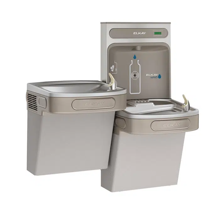 EZSTLDDWSLK Elkay ezH2O Bottle Filling Station & Versatile Bi-Level ADA Cooler, Non-Filtered Non-Refrigerated Light Gray