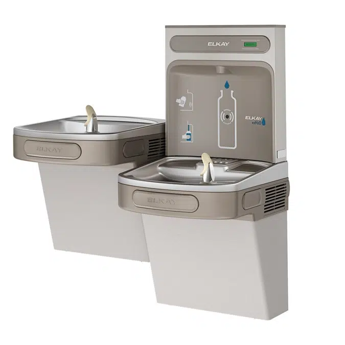 EZSTLDDWSLK Elkay ezH2O®  Bottle Filling Station & Versatile Bi-Level ADA Cooler Non-Filtered Non-Refrigerated Light Gray