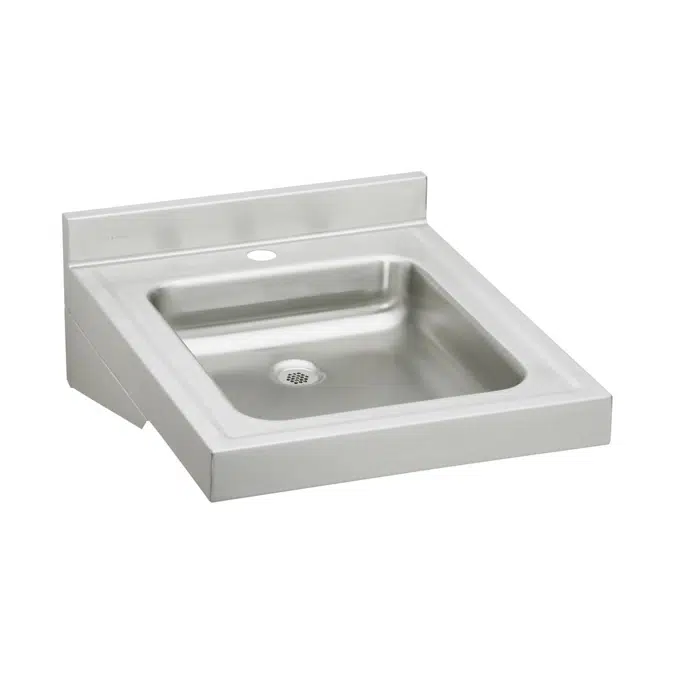 WCL1923OSD1 with WCL1923OSD3 Elkay Sturdibilt® Stainless Steel 19" x 23" x 4" Wall Hung Single Bowl Lavatory Sink