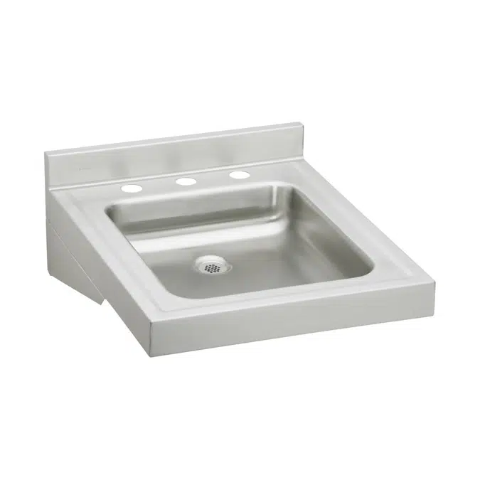 WCL1923OSD1 with WCL1923OSD3 Elkay Sturdibilt® Stainless Steel 19" x 23" x 4" Wall Hung Single Bowl Lavatory Sink