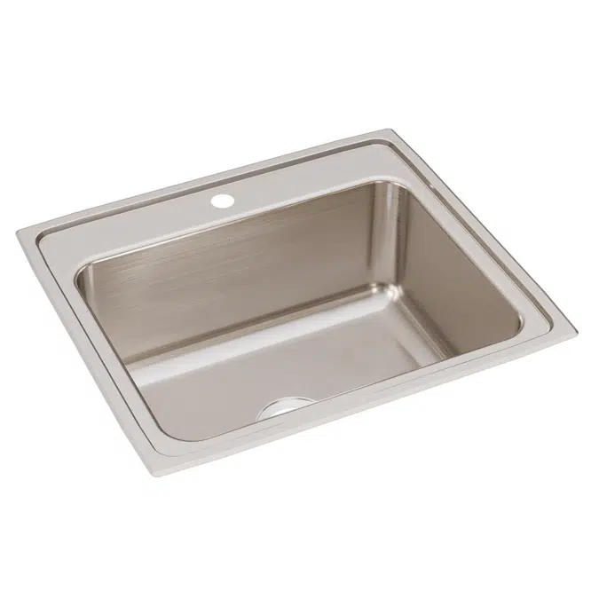 DLR2522101_4_MR2 Lustertone® Classic Stainless Steel 25" x 22" x 10-3/8" Single Bowl Drop-in Sink