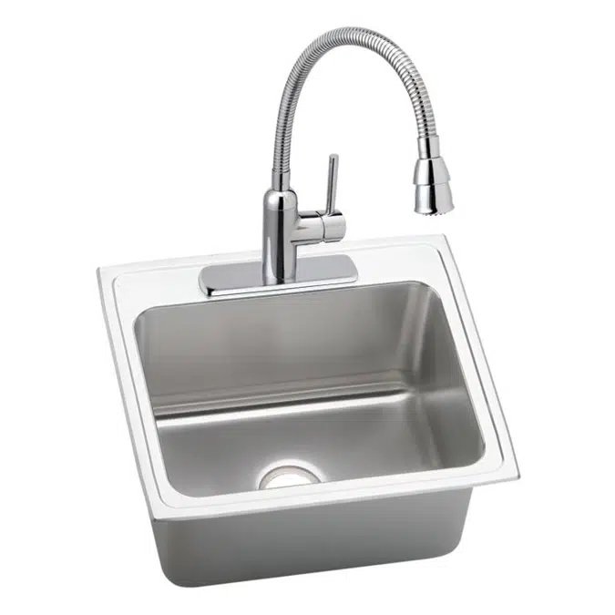 DLR2522101_4_MR2 Lustertone® Classic Stainless Steel 25" x 22" x 10-3/8" Single Bowl Drop-in Sink