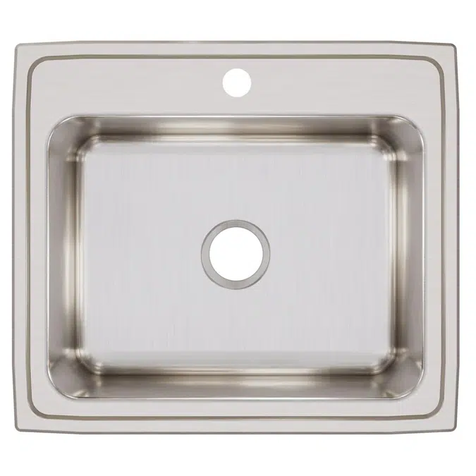 DLR2522101_4_MR2 Lustertone® Classic Stainless Steel 25" x 22" x 10-3/8" Single Bowl Drop-in Sink