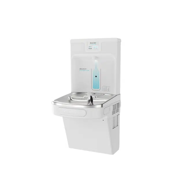 LZS8WSAP Elkay Enhanced ezH2O®  Bottle Filling Station & Single ADA Cooler Refrigerated Arctic White High Capacity Lead Reduction Quick Filter Change