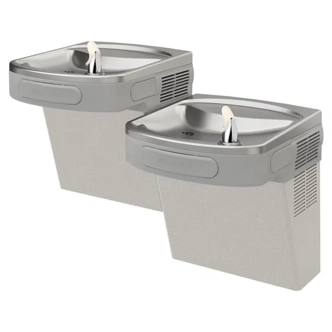 LZSTL8LC Elkay® Versatile Wall Mount Bi-level ADA Cooler Filtered Refrigerated Light Gray Granite