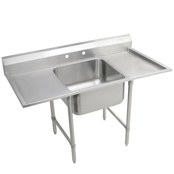 Rigidbilt® Stainless Steel 57" x 29-3/4" x 12-3/4" Floor Mount Single Compartment Scullery Sink w/ Drainboard