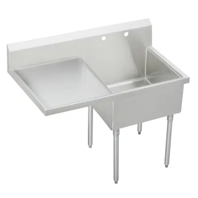 kép a termékről - SS8124L2 Elkay Sturdibilt® Stainless Steel 49-1/2" x 27-1/2" x 14" Floor Mount Single Compartment Scullery Sink w/ Drainboard