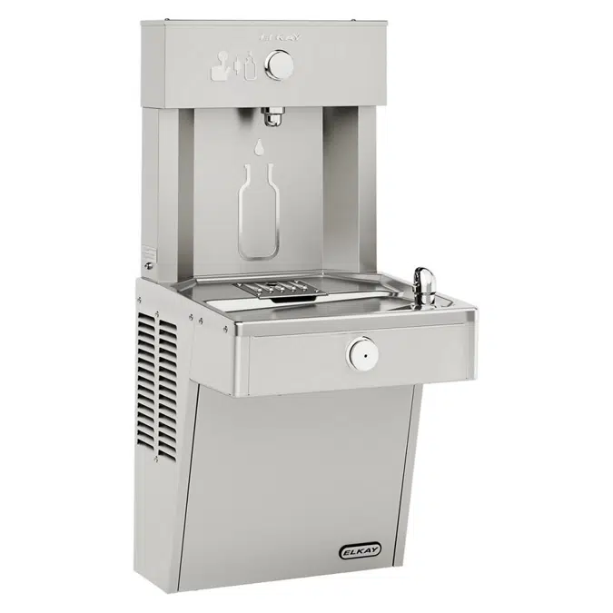 LVRCDMWSK ezH2O®  Vandal-Resistant Bottle Filling Station & Single Fountain Filtered Non-Refrigerated Stainless