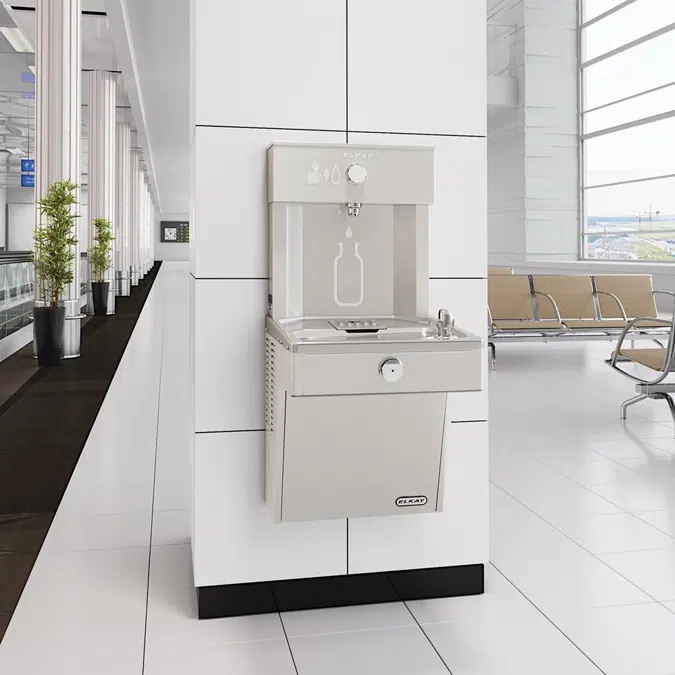 LVRCDMWSK ezH2O®  Vandal-Resistant Bottle Filling Station & Single Fountain Filtered Non-Refrigerated Stainless