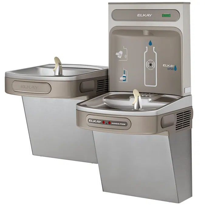 EZOTL8WSSK_LK ezH2O®  Bottle Filling Station with Bi-Level ADA Cooler Hands Free Activation Non-Filtered Refrigerated Stainless