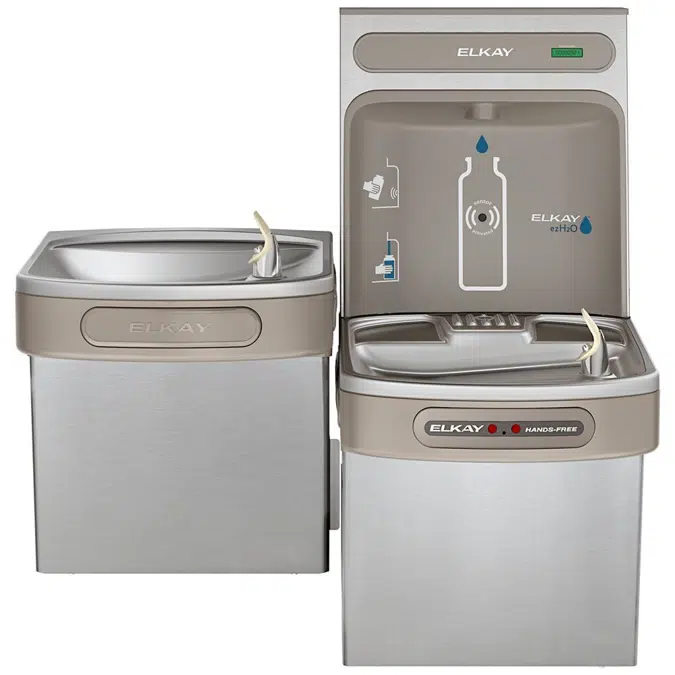EZOTL8WSSK_LK ezH2O®  Bottle Filling Station with Bi-Level ADA Cooler Hands Free Activation Non-Filtered Refrigerated Stainless