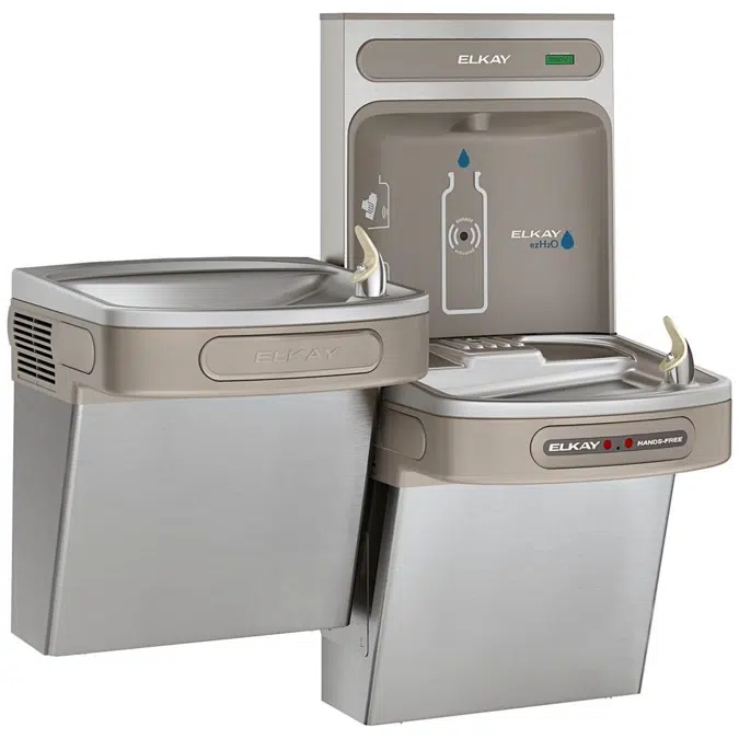EZOTL8WSSK_LK ezH2O®  Bottle Filling Station with Bi-Level ADA Cooler Hands Free Activation Non-Filtered Refrigerated Stainless