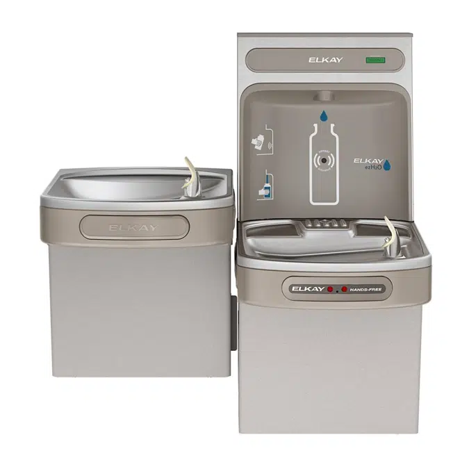 EZOTL8WSSK_LK ezH2O®  Bottle Filling Station with Bi-Level ADA Cooler Hands Free Activation Non-Filtered Refrigerated Stainless
