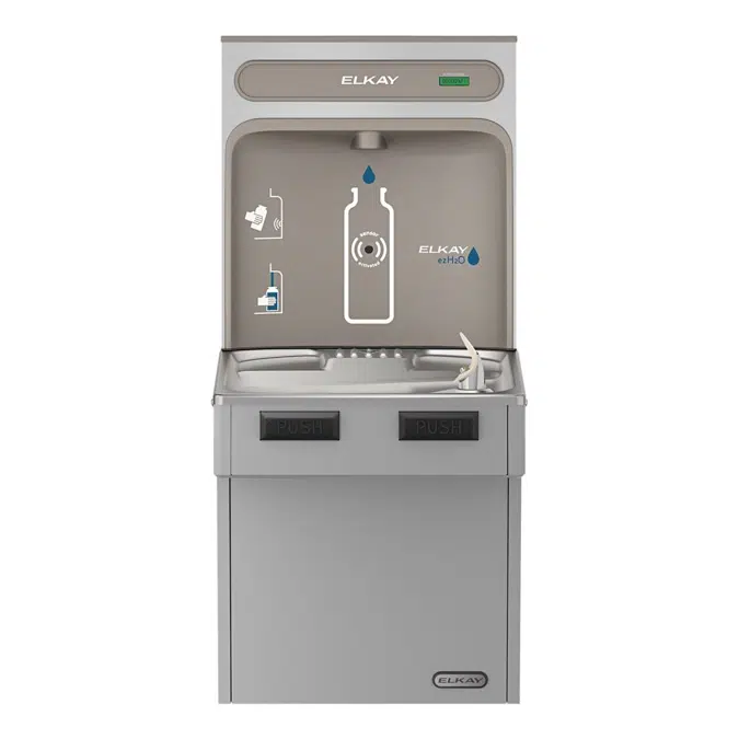 EMABFDWSLK_SK ezH2O®  Bottle Filling Station with Mechanically Activated Single ADA Cooler Non-Filtered Non-Refrigerated Stainless