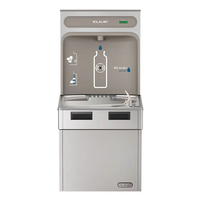 EMABFDWSLK_SK ezH2O®  Bottle Filling Station with Mechanically Activated Single ADA Cooler Non-Filtered Non-Refrigerated Stainless