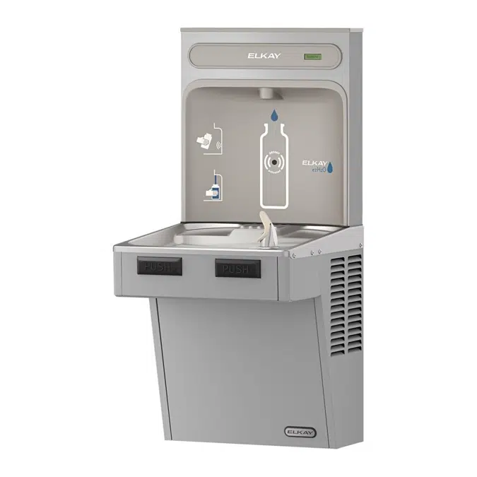 EMABFDWSLK_SK ezH2O®  Bottle Filling Station with Mechanically Activated Single ADA Cooler Non-Filtered Non-Refrigerated Stainless