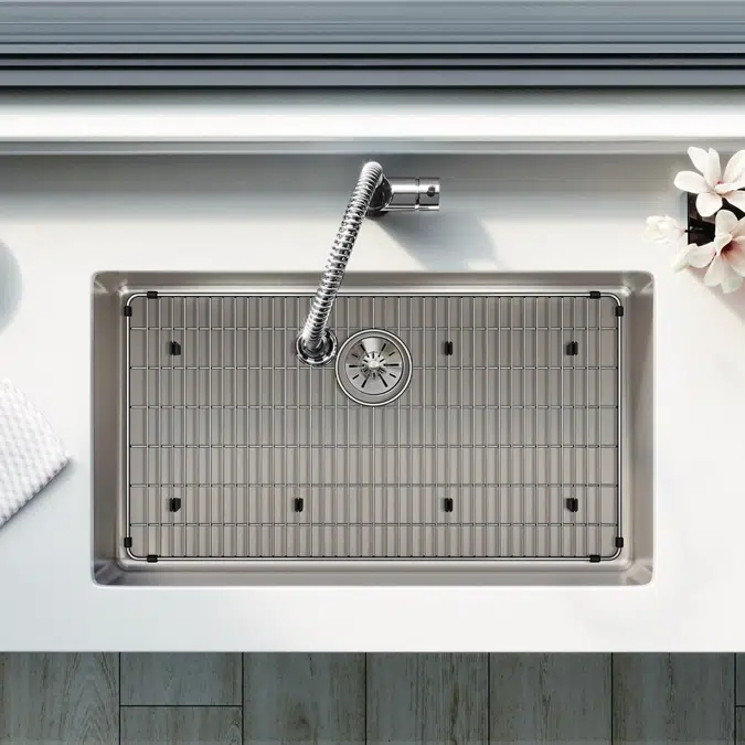 ELUHH3017TPDBG Lustertone Iconix® 16 Gauge Stainless Steel 32-1/2 x 19-1/2" x 9" Single Bowl Undermount Sink Kit with Perfect Drain®