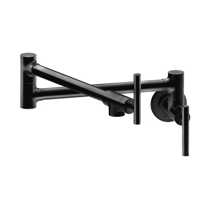 LKAV4091MBElkay Avado Wall Mount Single Hole Pot Filler Kitchen Faucet with Lever Handles Matte Black