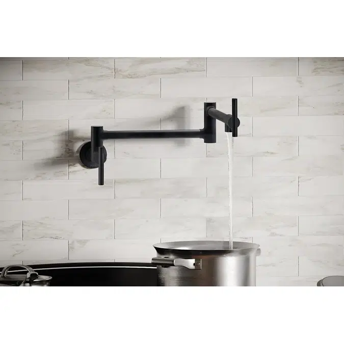 LKAV4091MB Elkay Avado® Wall Mount Single Hole Pot Filler Kitchen Faucet with Lever Handles Matte Black