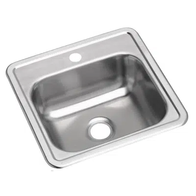 Image for D11515 1_3 Dayton® Stainless Steel 15" x 15" x 5-3/16" Single Bowl Drop-in Bar Sink with 2" Drain Opening