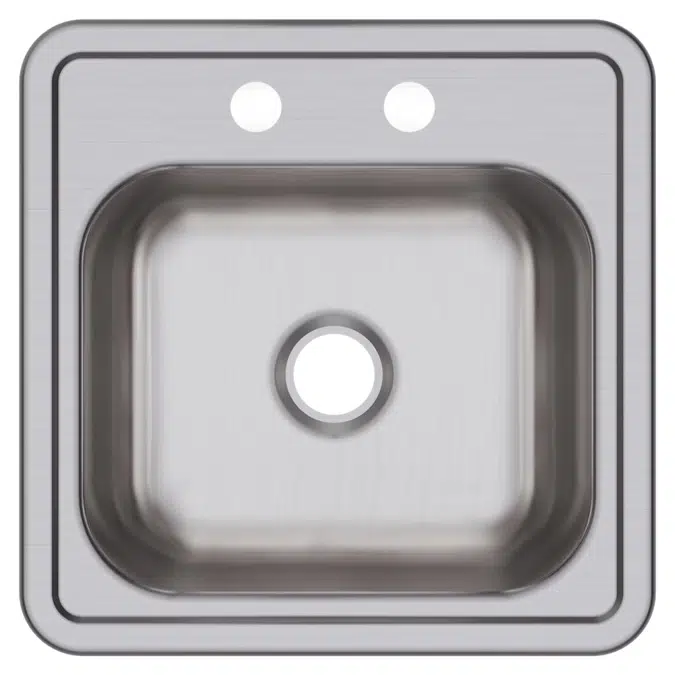 D11515 1_3 Dayton® Stainless Steel 15" x 15" x 5-3/16" Single Bowl Drop-in Bar Sink with 2" Drain Opening