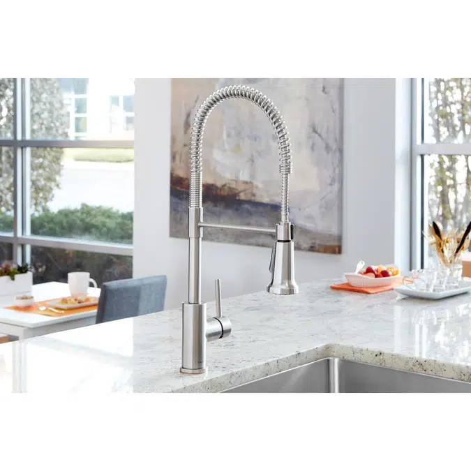 Elkay Avado Single Hole Kitchen Faucet with Semi-professional Spout and Lever Handle Lustrous Steel