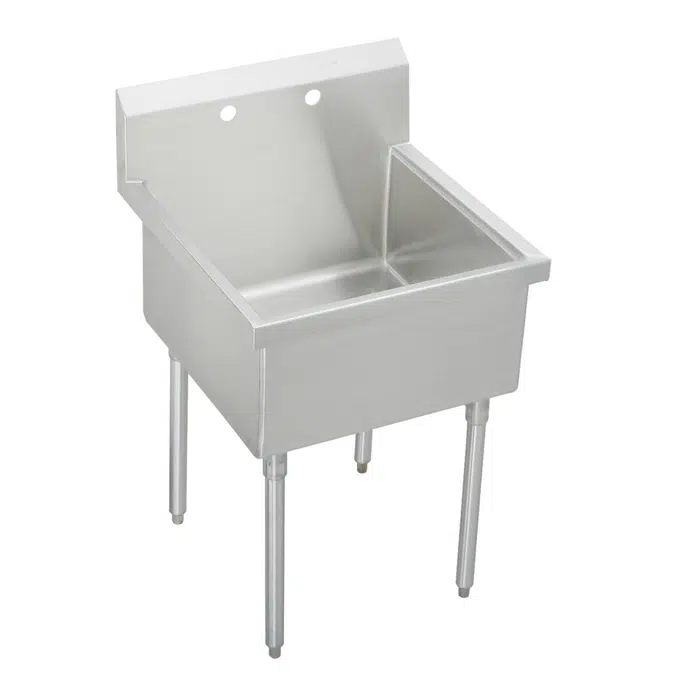 Elkay Weldbilt Stainless Steel 33" x 27-1/2" x 14" Floor Mount, Single Compartment Scullery Sink