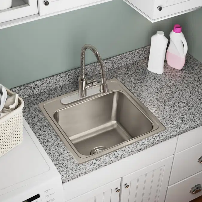 DLR1919101_3_MR2 Lustertone® Classic Stainless Steel 19-1/2" x 19" x 10-1/8" Single Bowl Drop-in Laundry Sink