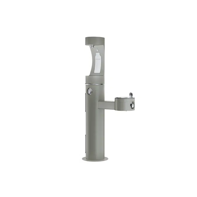 Elkay Outdoor ezH2O Upper Bottle Filling Station Bi-Level Pedestal, Non-Filtered Non-Refrigerated Gray