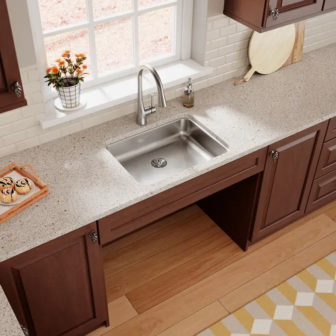 ELUHAD211545PD Elkay Lustertone® Classic Stainless Steel 23-1/2" x 18-1/4" x 4-3/8" Single Bowl Undermount ADA Sink w/Perfect Drain®