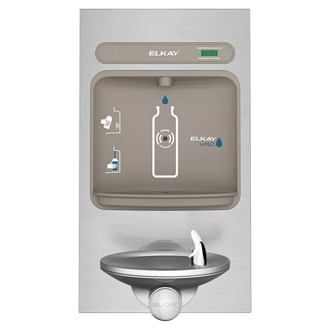 EZWS-EDFPBM114K ezH2O®  Bottle Filling Station with Integral SwirlFlo® Fountain Non-Filtered Non-Refrigerated Stainless