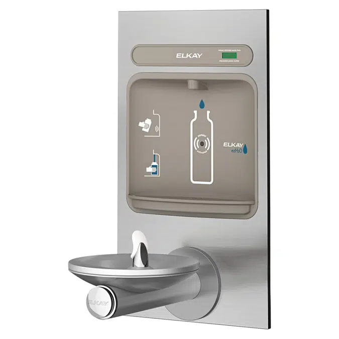 EZWS-EDFPBM114K ezH2O®  Bottle Filling Station with Integral SwirlFlo® Fountain Non-Filtered Non-Refrigerated Stainless