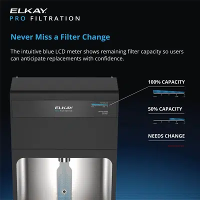 Image pour LZ8WSSPRO family Elkay® Pro Filtration™ plumbSMART™ Single ADA Bottle Filler Only Refrig Lead Reduction Stainless Steel