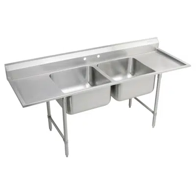 Image for Elkay Rigidbilt Stainless Steel 77-1/4" x 29-3/4" x 12-3/4" Floor Mount, Double Compartment Scullery Sink Drainboard