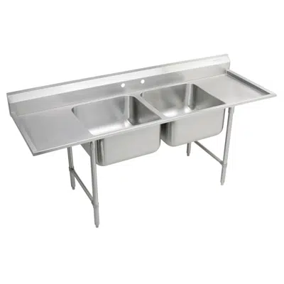 Image for RNSF8236LR2 Elkay Rigidbilt Stainless Steel 77-1/4" x 29-3/4" x 12-3/4" Floor Mount, Double Compartment Scullery Sink Drainboard