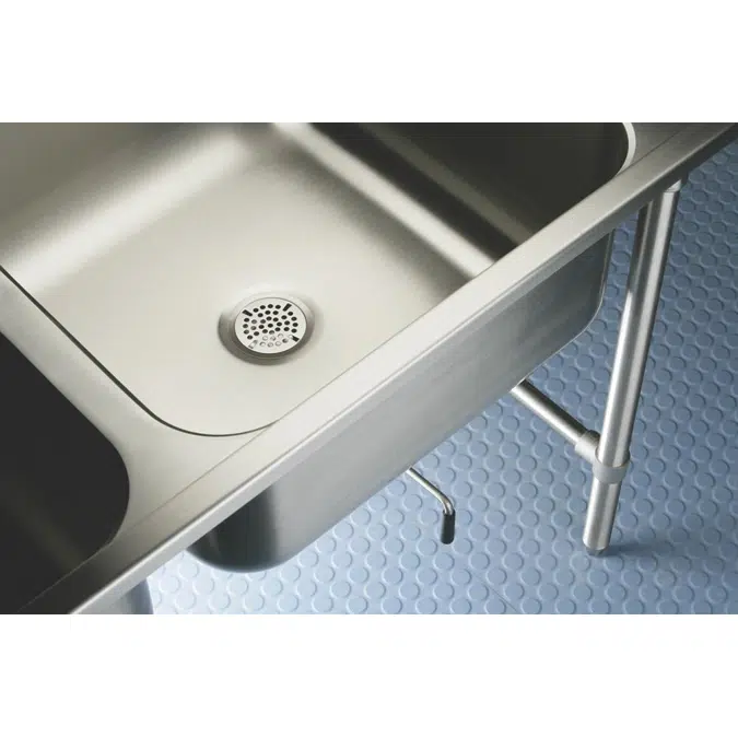 RNSF8236LR2 Elkay Rigidbilt® Stainless Steel 77-1/4" x 29-3/4" x 12-3/4" Floor Mount Double Compartment Scullery Sink Drainboard