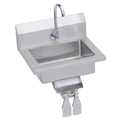 Image for EHS-18-KVX Elkay® Stainless Steel 18" x 14-1/2" x 11" 18 Gauge Hand Sink with Knee Valve and Faucet